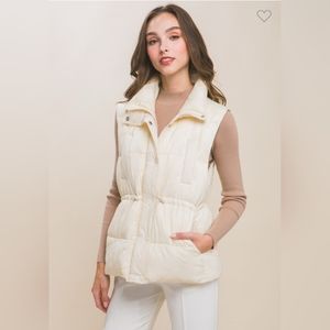 Love Tree Zip Up Adjustable Waist Puffer Vest